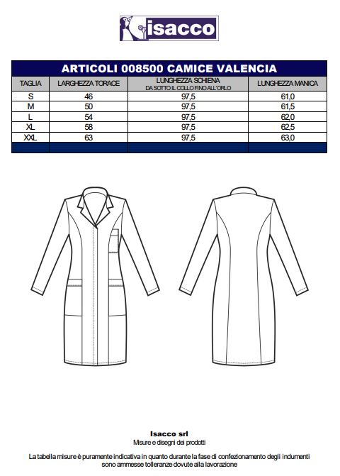 Camice Donna Valencia Bianco - 65% Poliestere 35% Cotone image 1