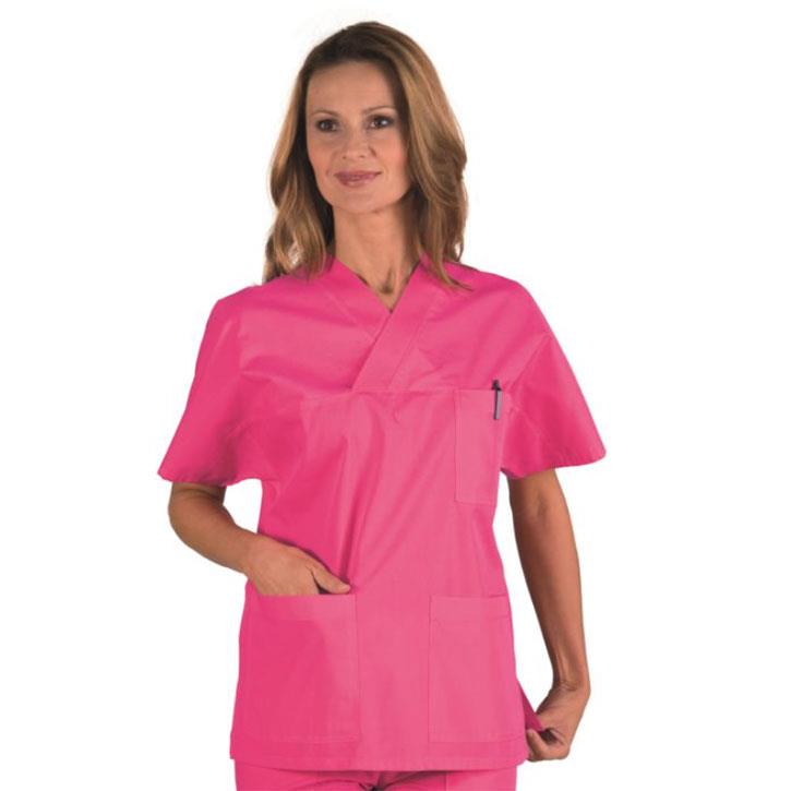 Casacca Collo a V Fucsia – 65% Poliestere 35% Cotone  image 0