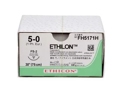 Suture Non assorbibili Ethicon Ethilon in nylon, ago FS-2 - 3/8 da 19 mm, USP 5/0 - blu 75cm 36pz. image 0