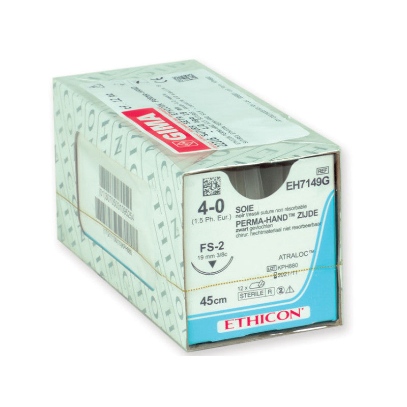Sutura Seta Ethicon Perma-Hand - 4/0 ago 19 mm - 12pz. image 0