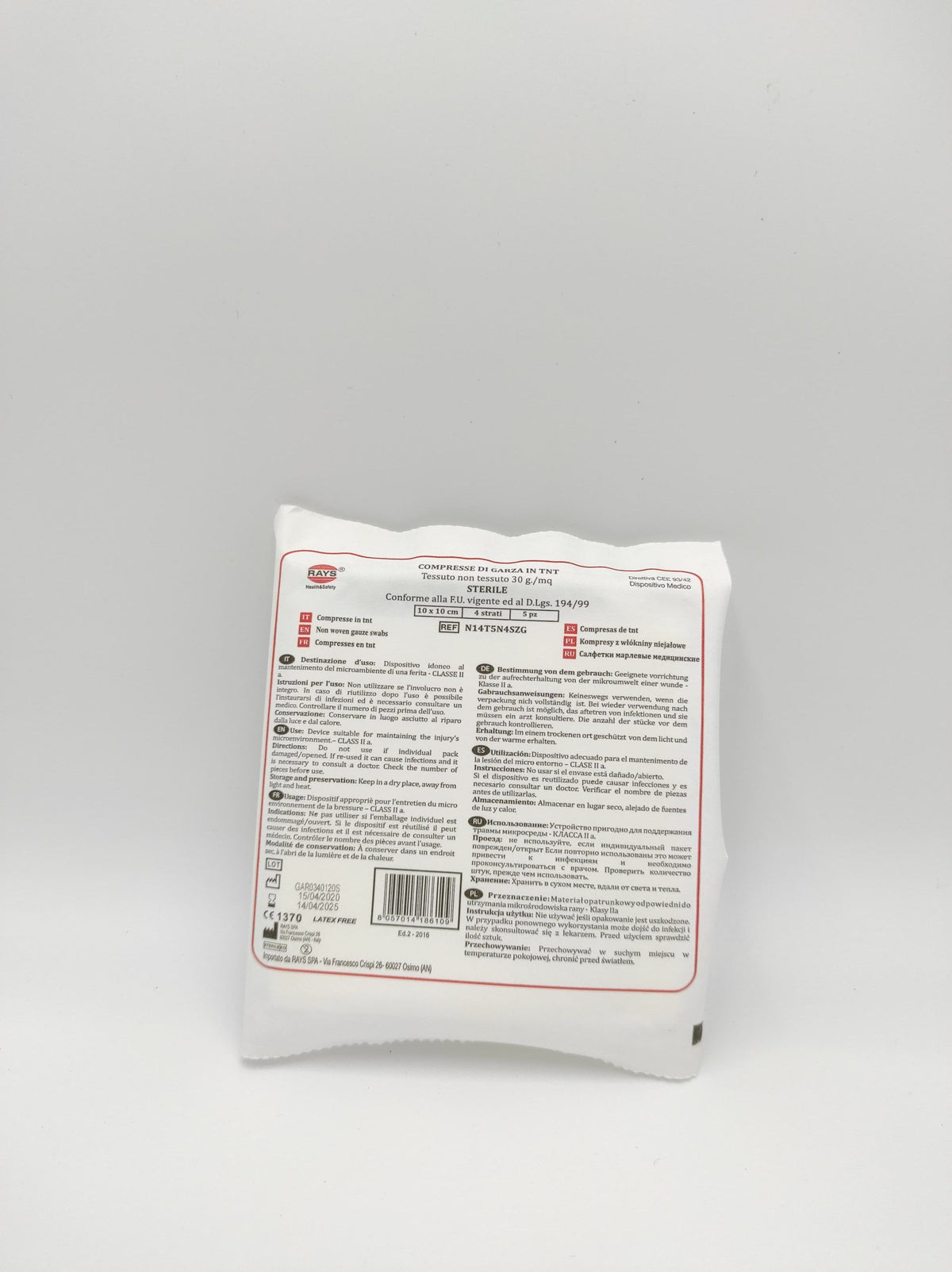 Compresse di Garza in TNT Sterile - 10x10 cm - Conf. 250 pz. image 0